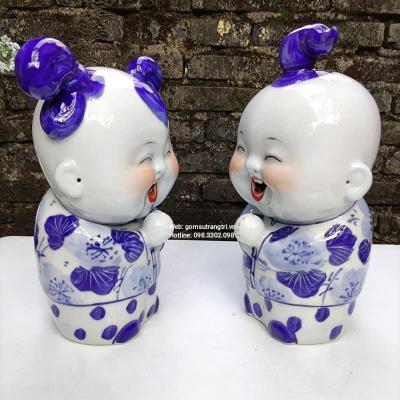 TƯỢNG TIỂU ĐỒNG CHÚC PHÚC MEN CHÀM